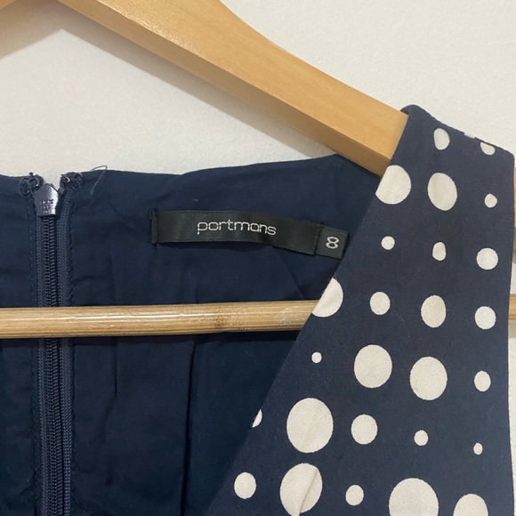 Portmans - Dress Blue with White Spots - Size 8 - Picture 3 of 6